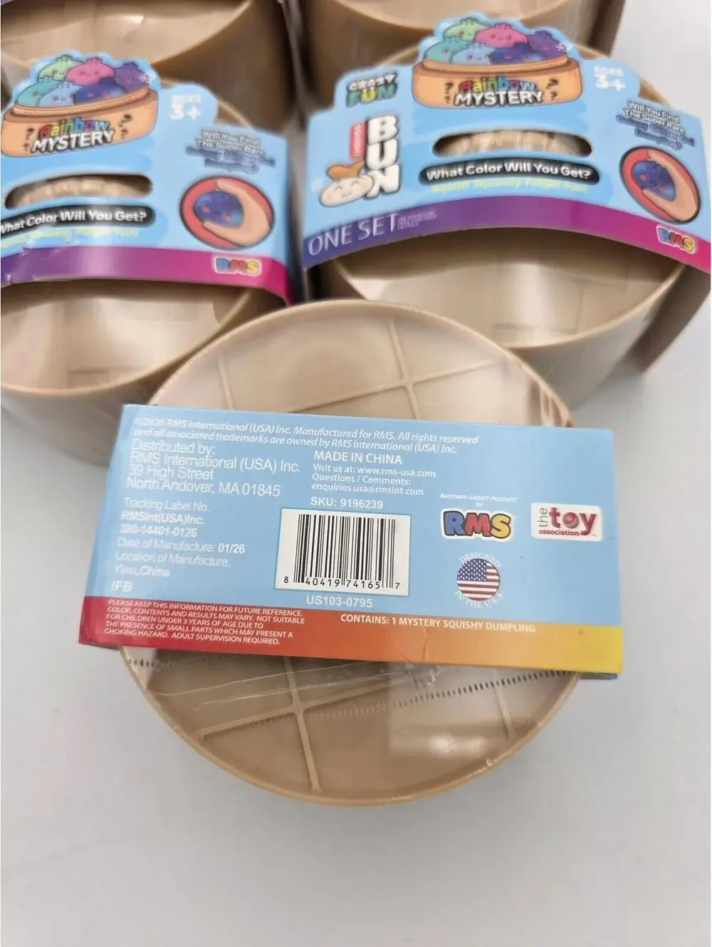 5-Pack Crazy Fun Rainbow Mystery Squishy Dumpling Fidget Toy Sensory Ages 3+